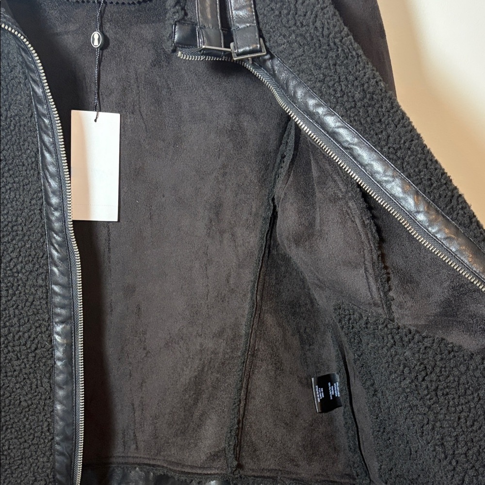 Members Only Women’s Black Moto Faux Suede Plush Jacket - NWT - XL - Picture 16 of 16